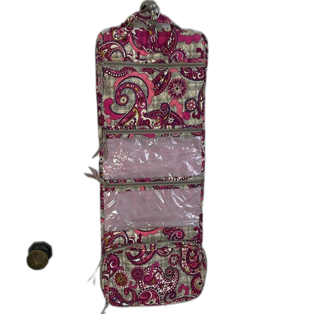 EUC Vera Bradley Petal Paisley Hanging Travel Dopp Kit Makeup Organizer